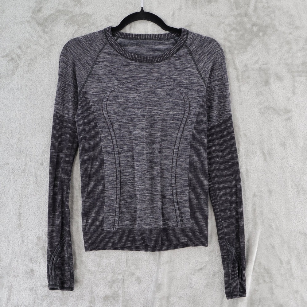 Lululemon Swiftly Tech Long Sleeve Women Small Grey Space Dye